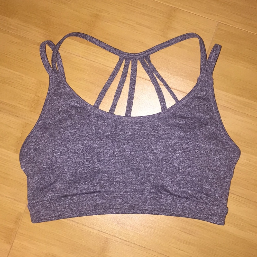 Strappy Gray Sports Bra
